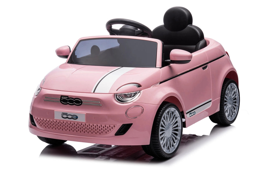 Macchina Elettrica per Bambini Licenza Fiat 500 12V con Telecomando Rosa