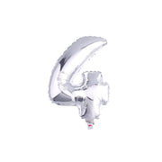 Trade Shop - Palloncino Numero 4 Gonfiabile Elio Argento 35 Cm Compleanno Festa Party Casa -