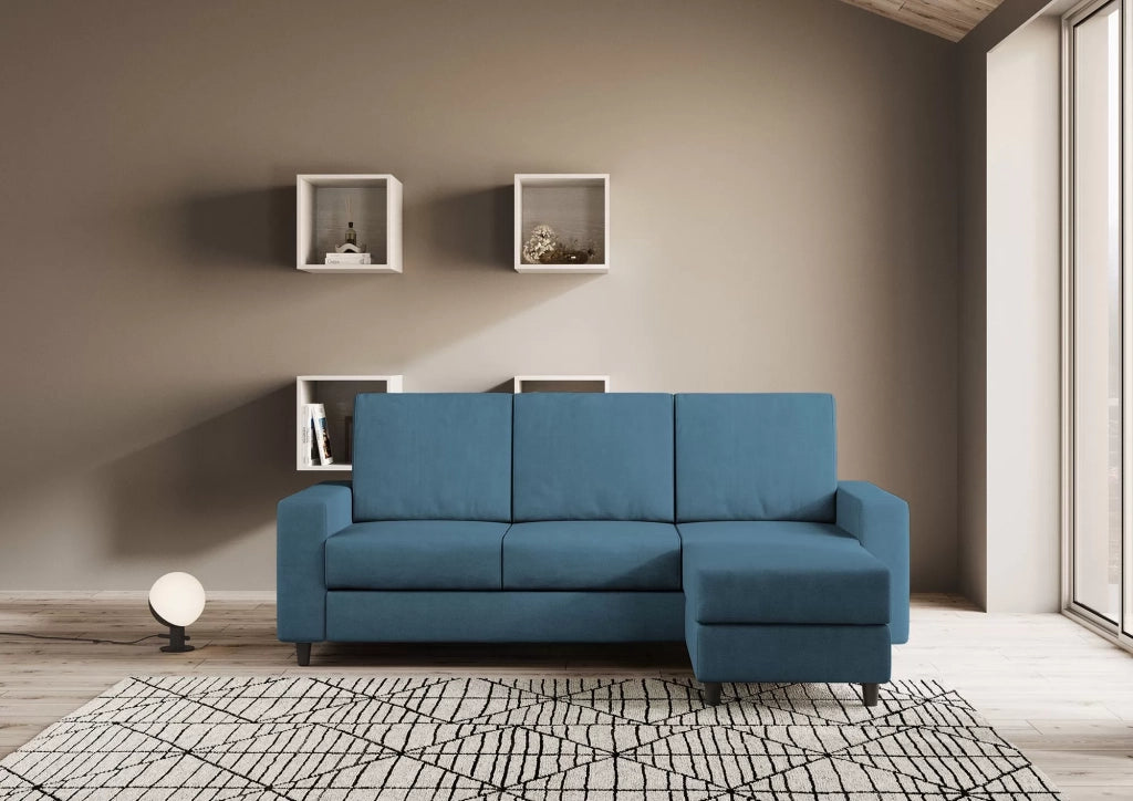 Divano sakar 3 posti (tre sedute da 60cm) + pouf misure esterne l.208 p.155 | avio - Mobili 2G