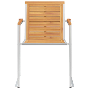 Sedie da Giardino 2 pz con Cuscini in Legno di Teak e Acciaio cod mxl 7949