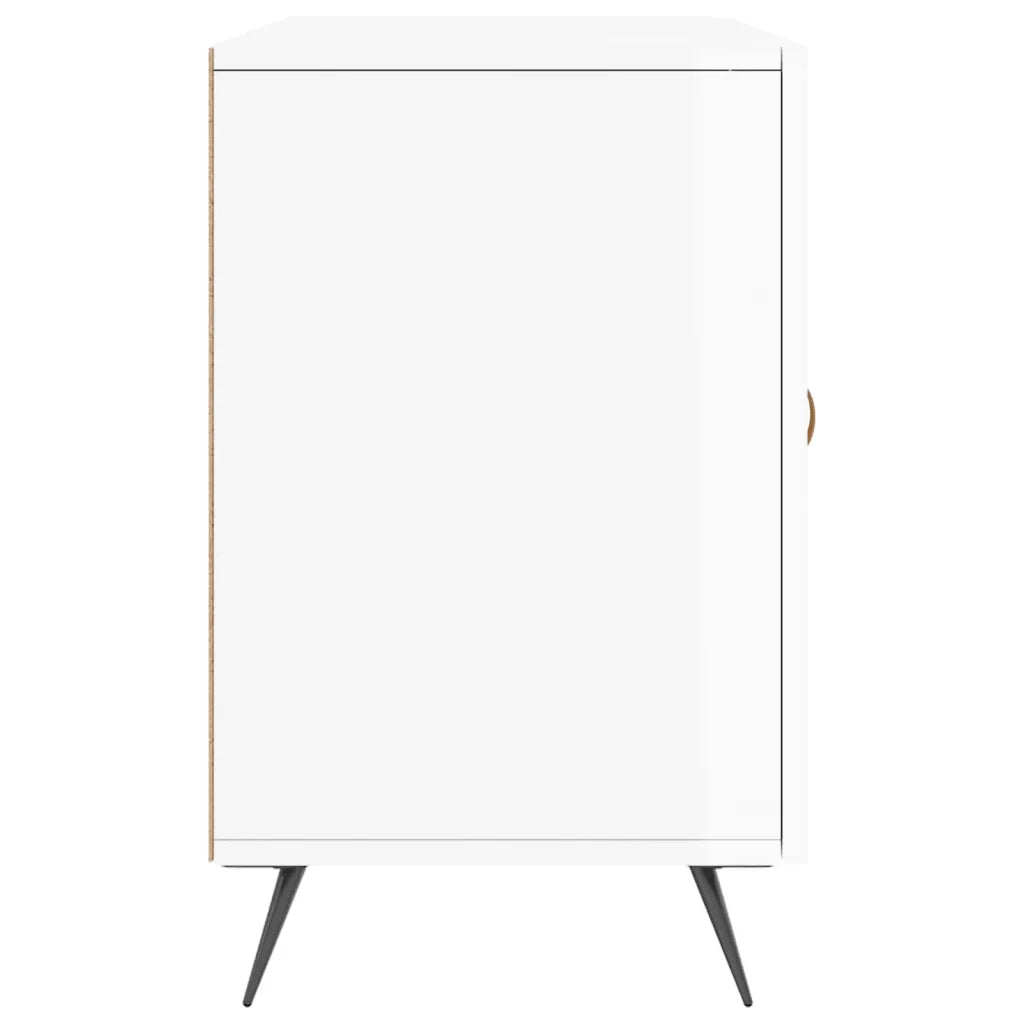 Credenza Bianco Lucido 100x36x60 cm in Legno Multistrato