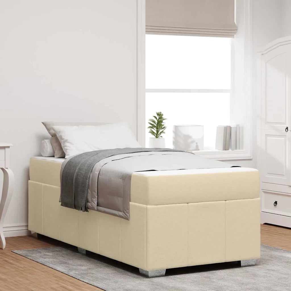 Struttura del letto con materasso Crema 100 x 200 cm Tessuto 3398270