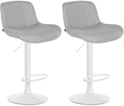 Set di 2 sgabelli da bar Solon tessuto bianco 3