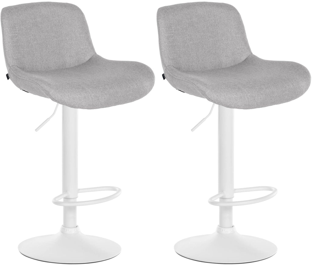 Set di 2 sgabelli da bar Solon tessuto bianco 3