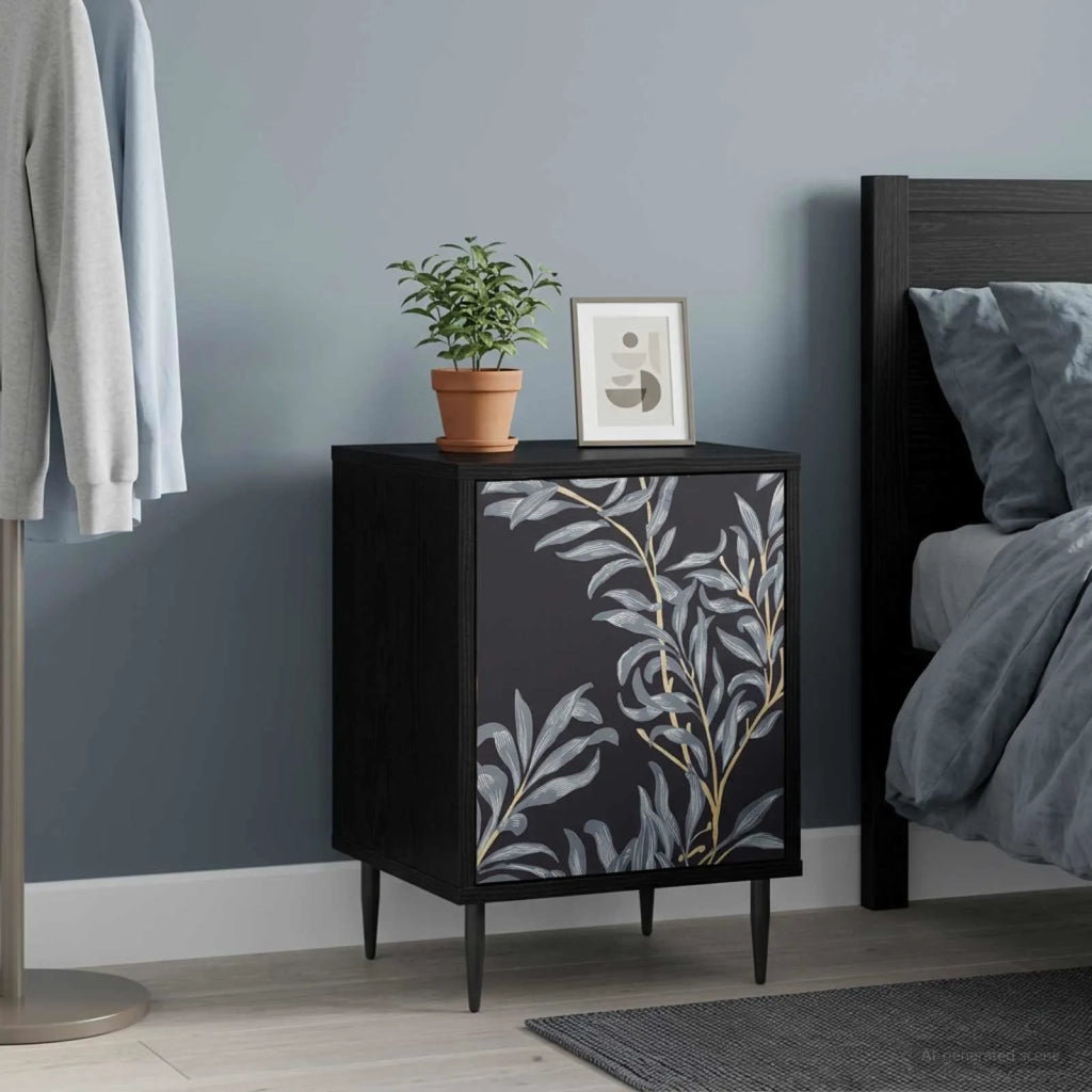 Armadio da Notte DOKKUM 2 pz Rovere Nero 36 x 33 x 51 cm 8007246