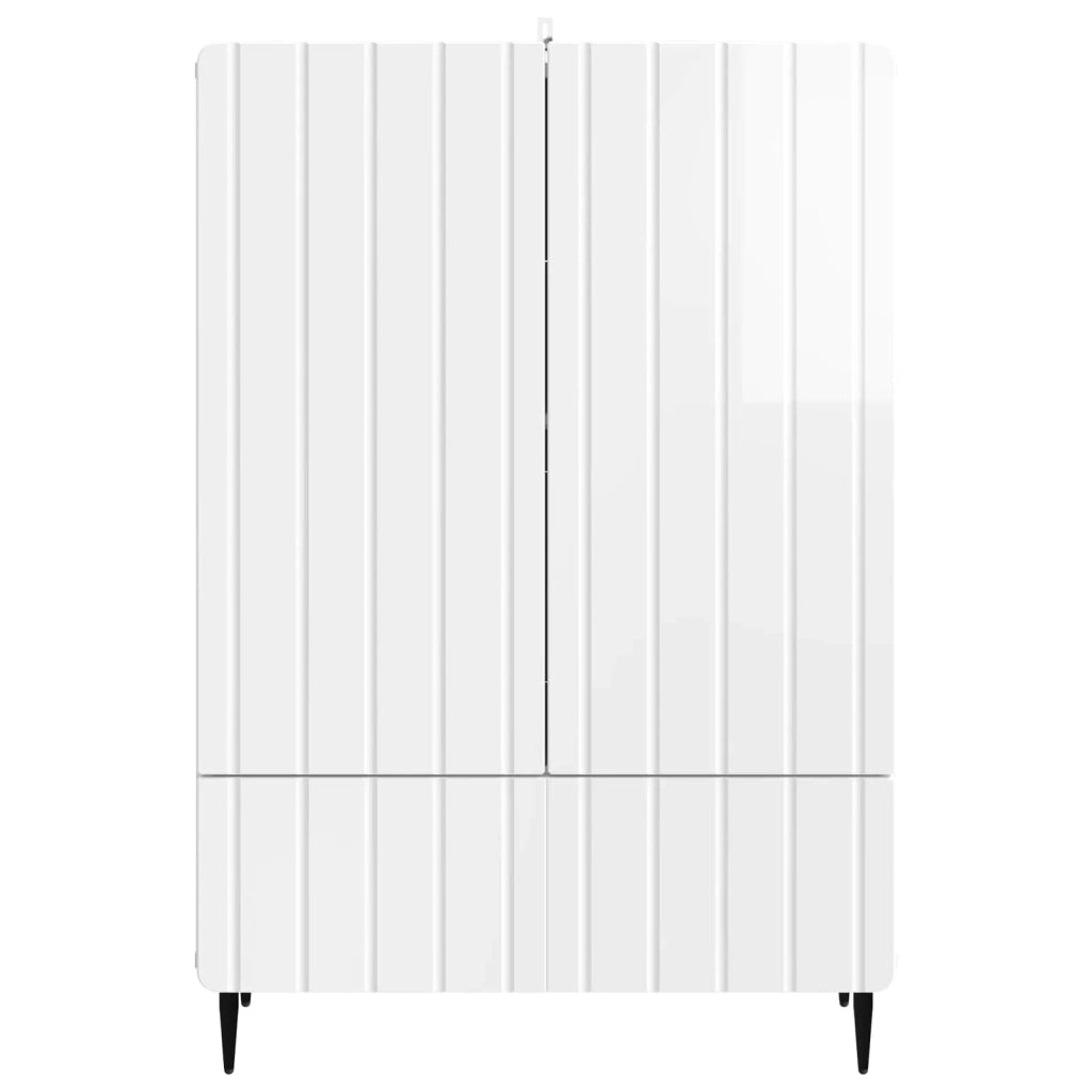 Credenza Bianco Lucido 66 x 34,5 x 97 cm Legno ingegnerizzato