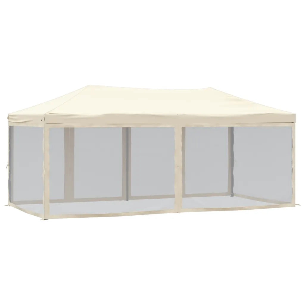Tenda per Feste Pieghevole con Pareti Laterali Crema 3x6 m 93550