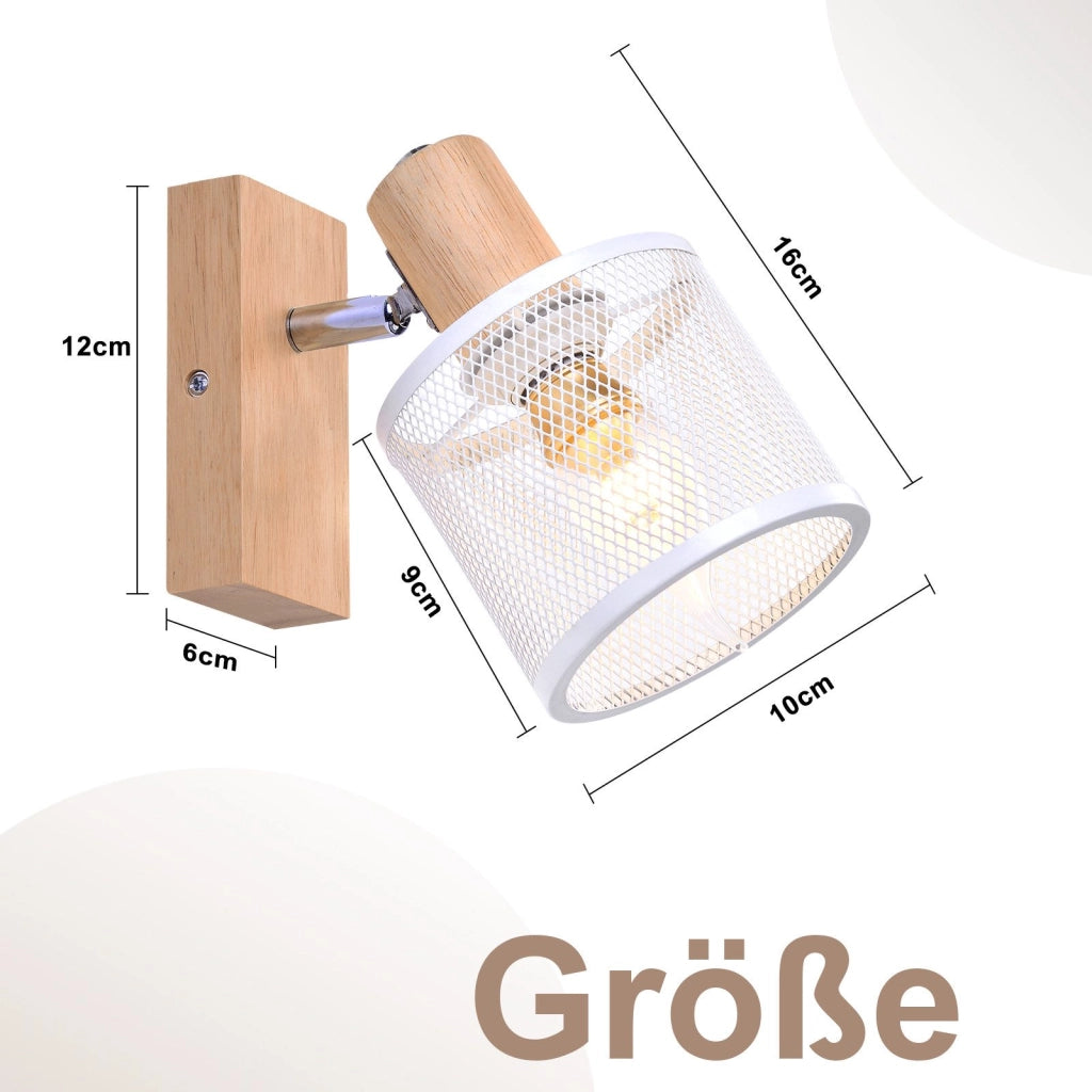 ZMH Faretto da soffitto 1 luce orientabile 350° aspetto legno per soggiorno