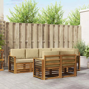 Set divano sezionale con cuscino 7 pcs Naturale e Beige 3374983