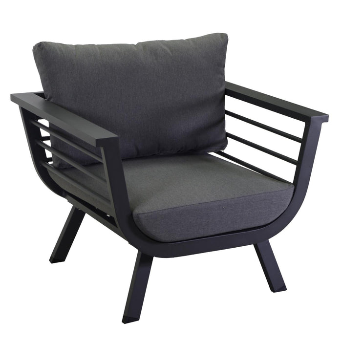 Set Salotto da Giardino 2 Poltrone e Tavolino in Alluminio Riverside Antracite
