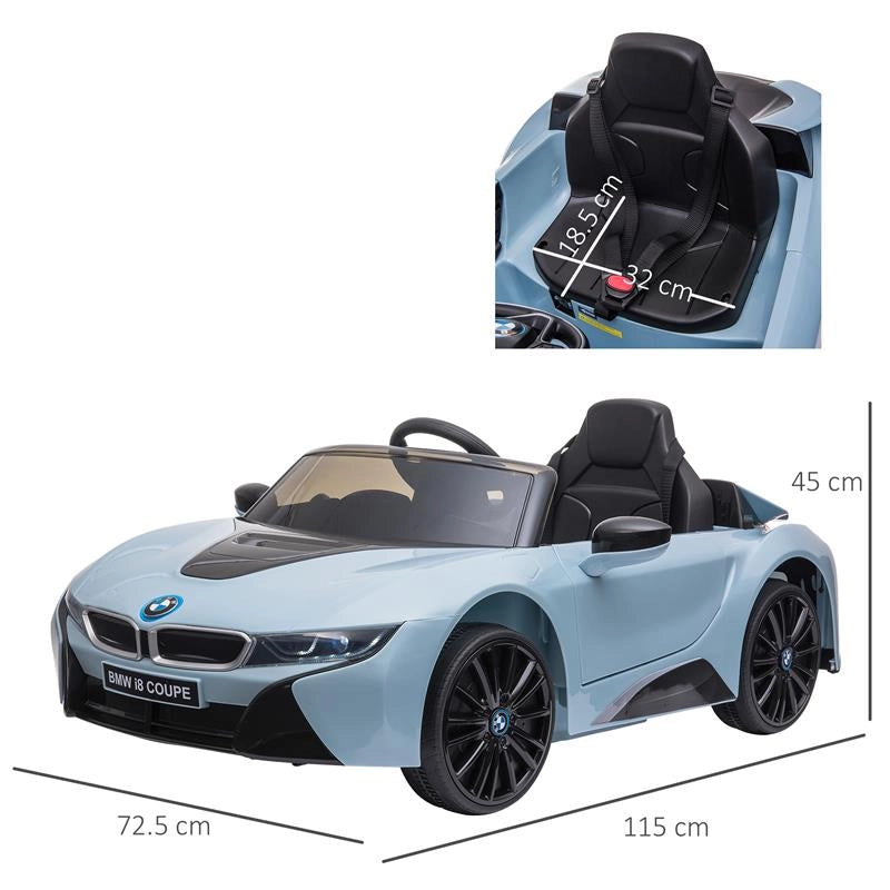 MACCHININA ELETTRICA BMW PER BAMBINI 3-8 ANNI CON TELECOMANDO LUCI E LETTORE MP3 BLU