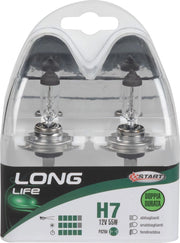 H7 Long Life Coppia di lampadine per luci auto 12V 55W PX26d
