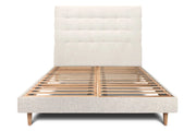 Letto 150x190 cm con testata imbottita - Tessuto Tela opaca