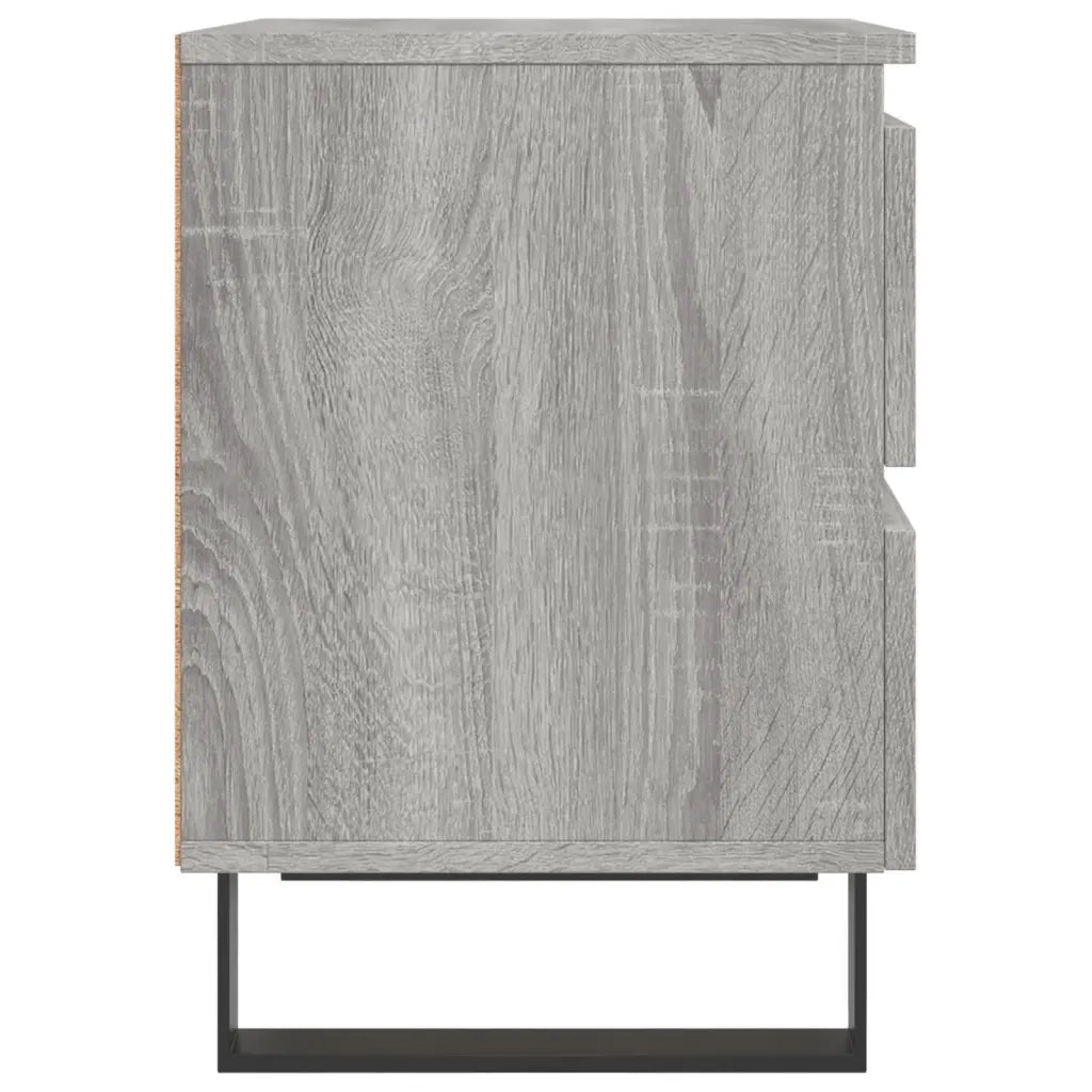 Comodini 2pz-Set di 2 Tavolino da notte Grigio Sonoma 40x35x50 cm in Legno Multistrato 606404