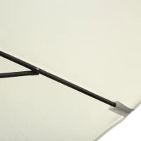 Ombrellone 2x3 m Rettangolare, in Alluminio Metallo e Poliestere con Angolo Regolabile, Bianco Crema e Nero
