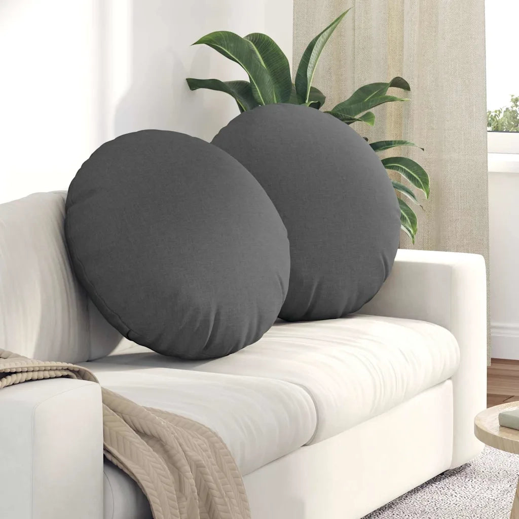 Cuscini per Seduta 2 pcs Grigio scuro Ø80 x 29 cm Tessuto