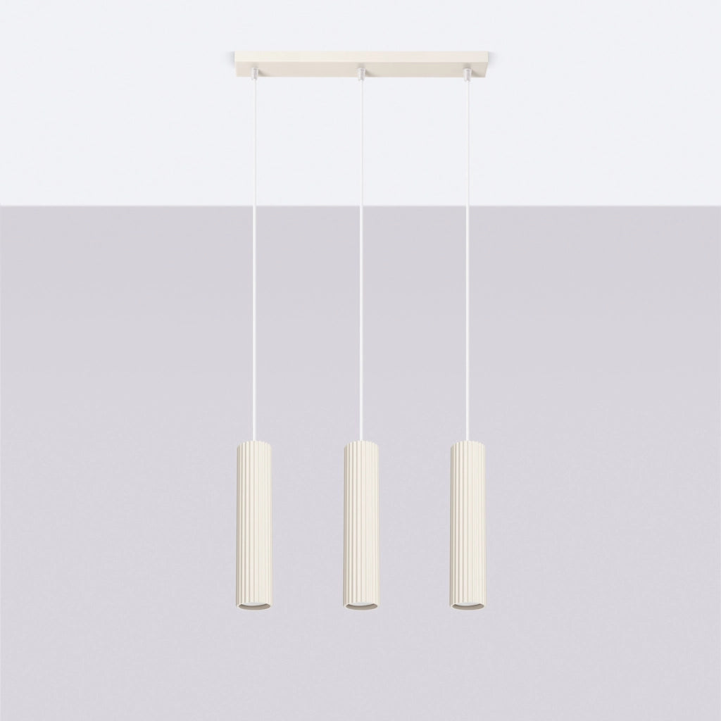 Lampada sospensione moderna beige barra 3xGU10 Gravio
