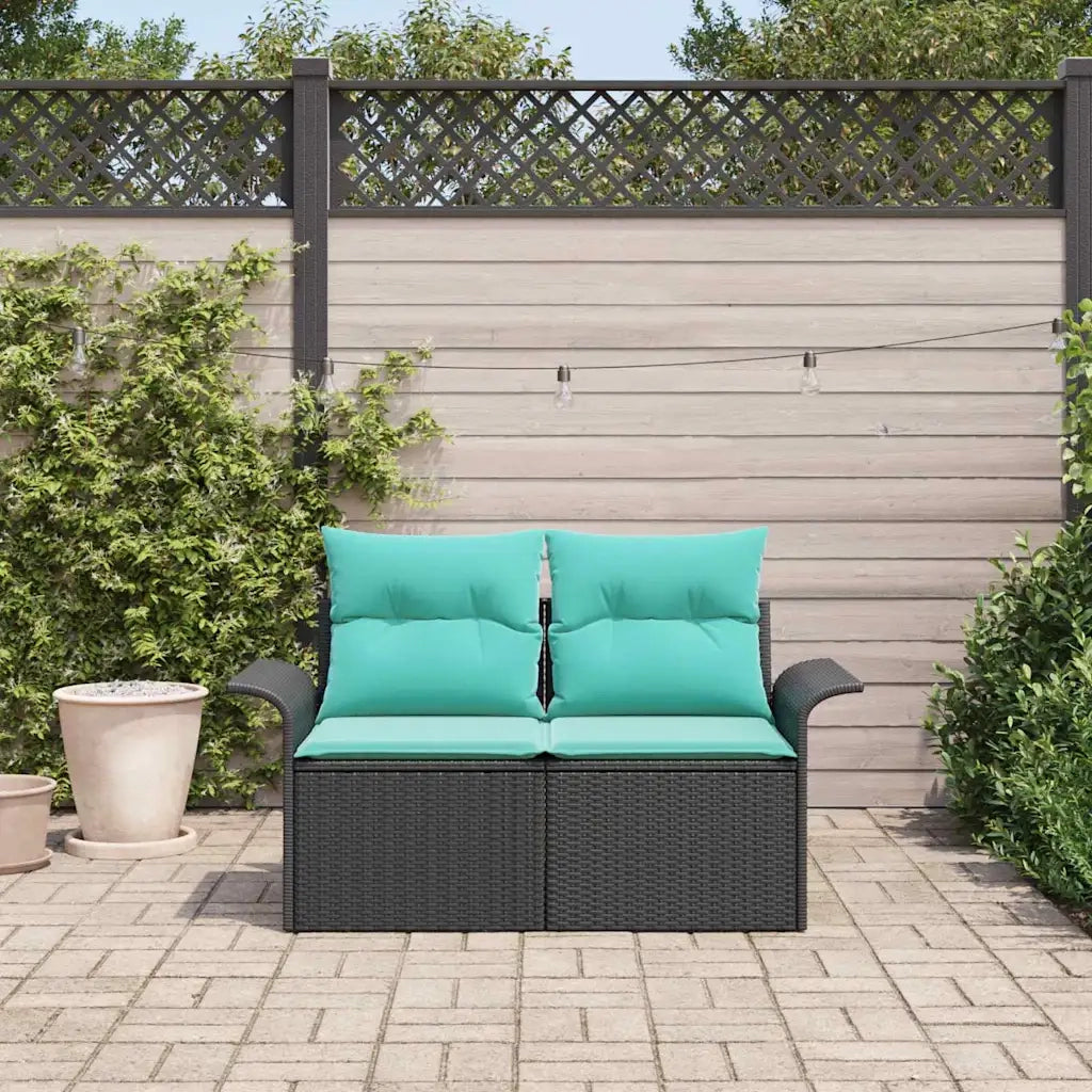 Divano da giardino con cuscino 141 x 62 x 69 cm polyrattan