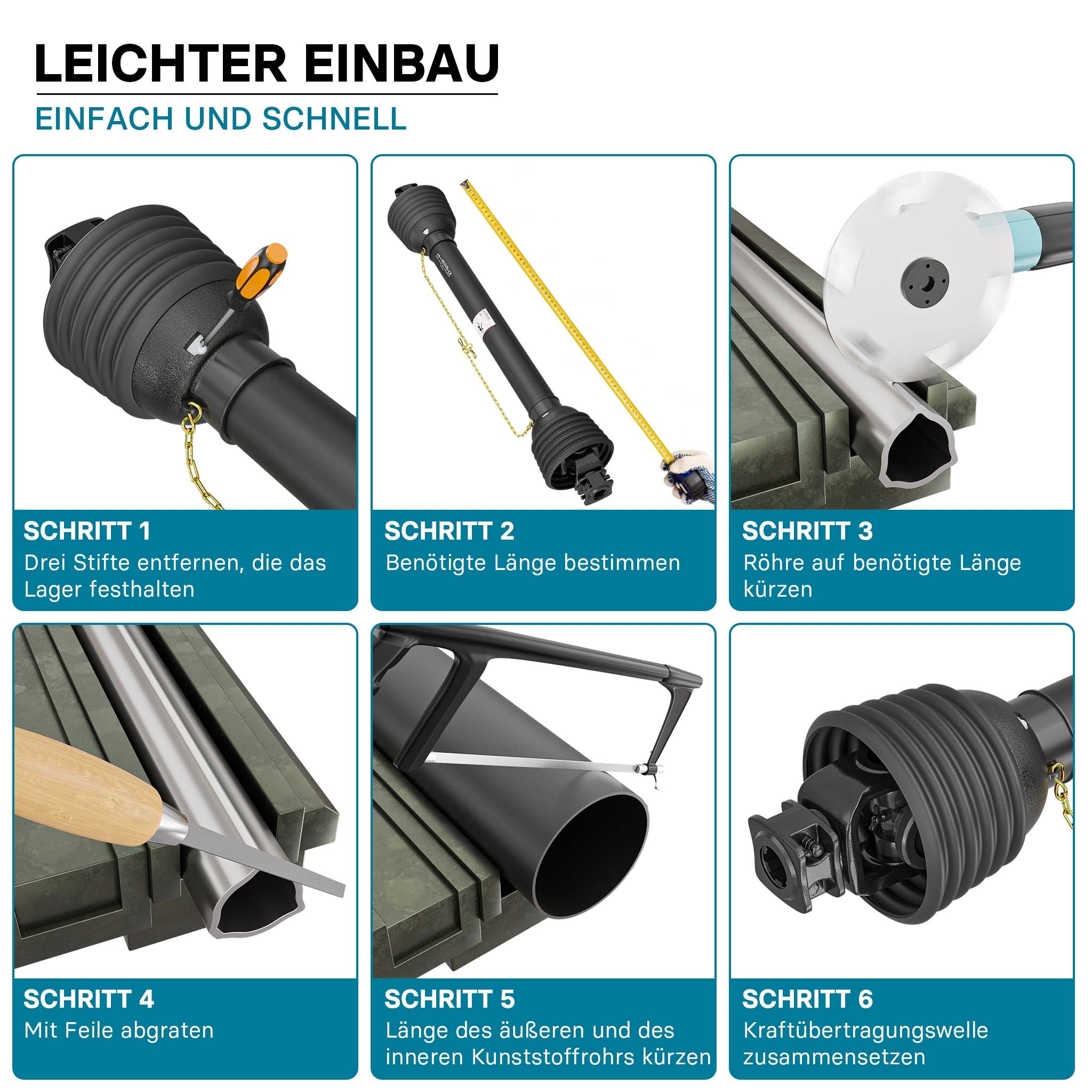 Albero cardanico T8 Giunto cardanico 850-935mm 1240Nm 540rpm Cardano 110kW 150CV 2x 1 3/8" Z6