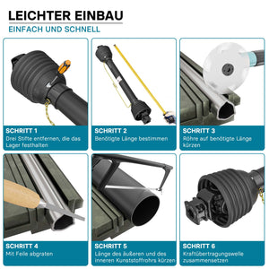 Albero cardanico T8 Giunto cardanico 850-935mm 1240Nm 540rpm Cardano 110kW 150CV 2x 1 3/8" Z6