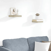 Scaffali a Parete 2 pz Rovere 23x23,5x3,8 cm in MDF 323866