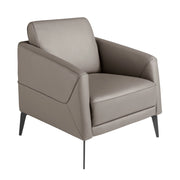 Poltrona in pelle grigio scuro