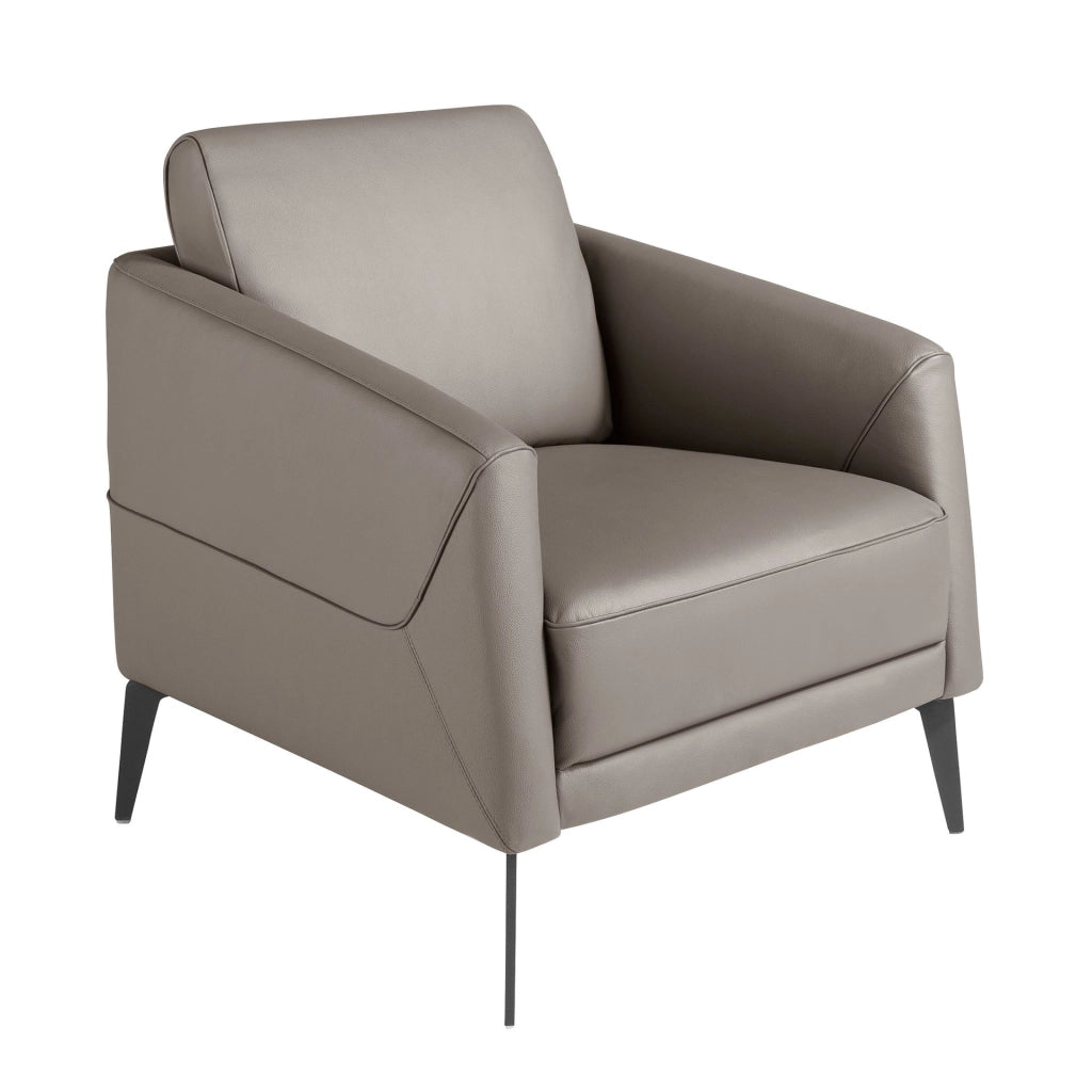 Poltrona in pelle grigio scuro