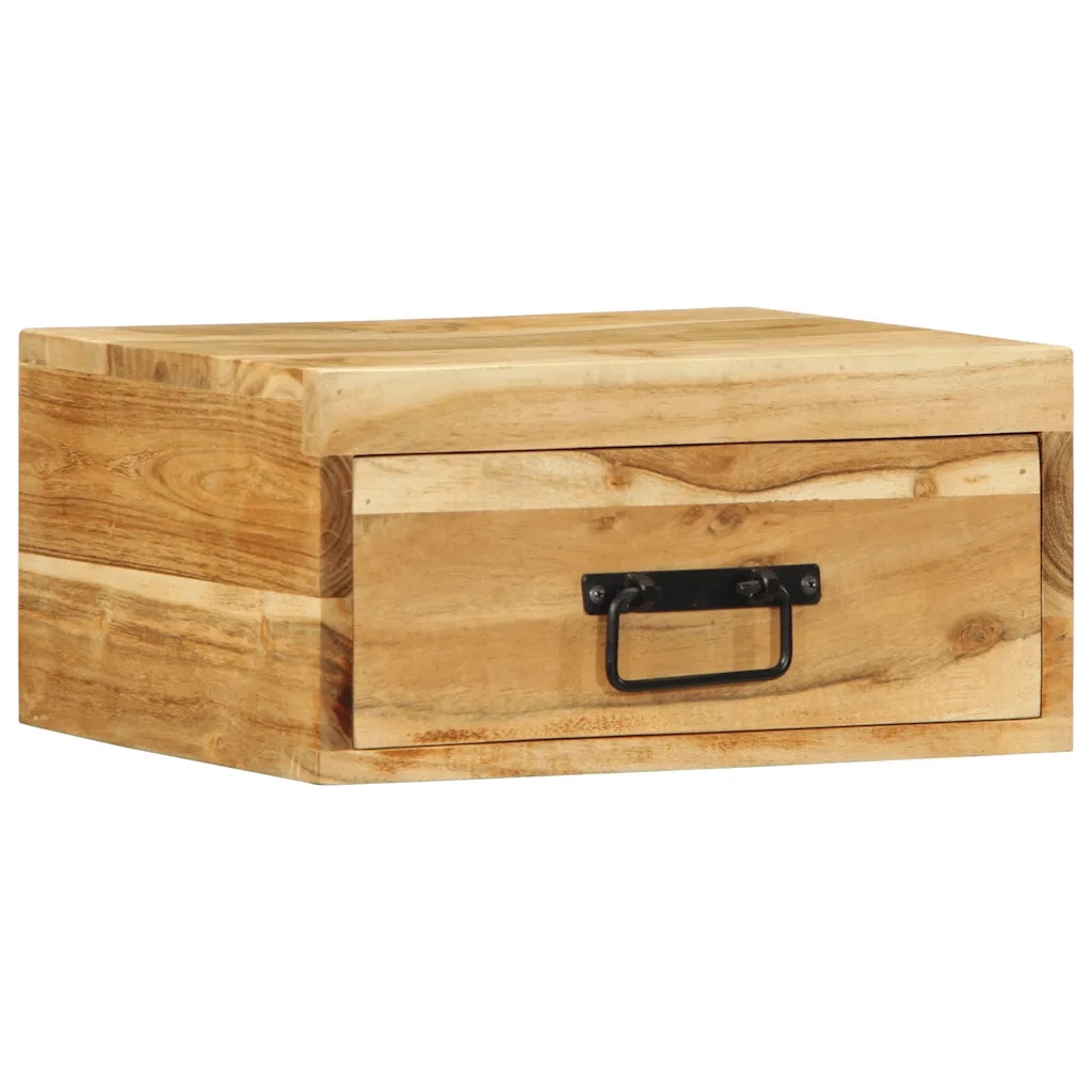 Comodini da Parete 2pz in Legno Massello di Acacia 4017457