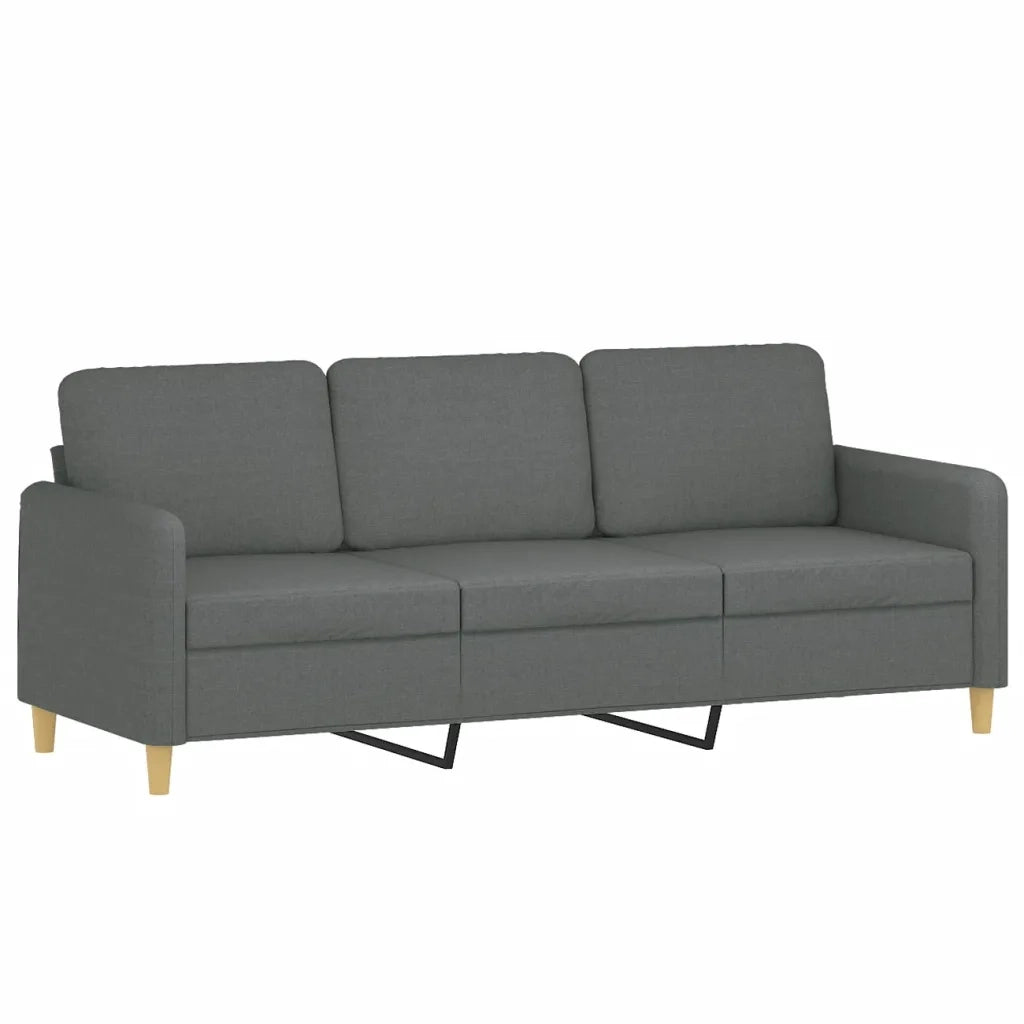 Set di Divani 2 pz con Cuscini Grigio Scuro in Tessuto 3202135