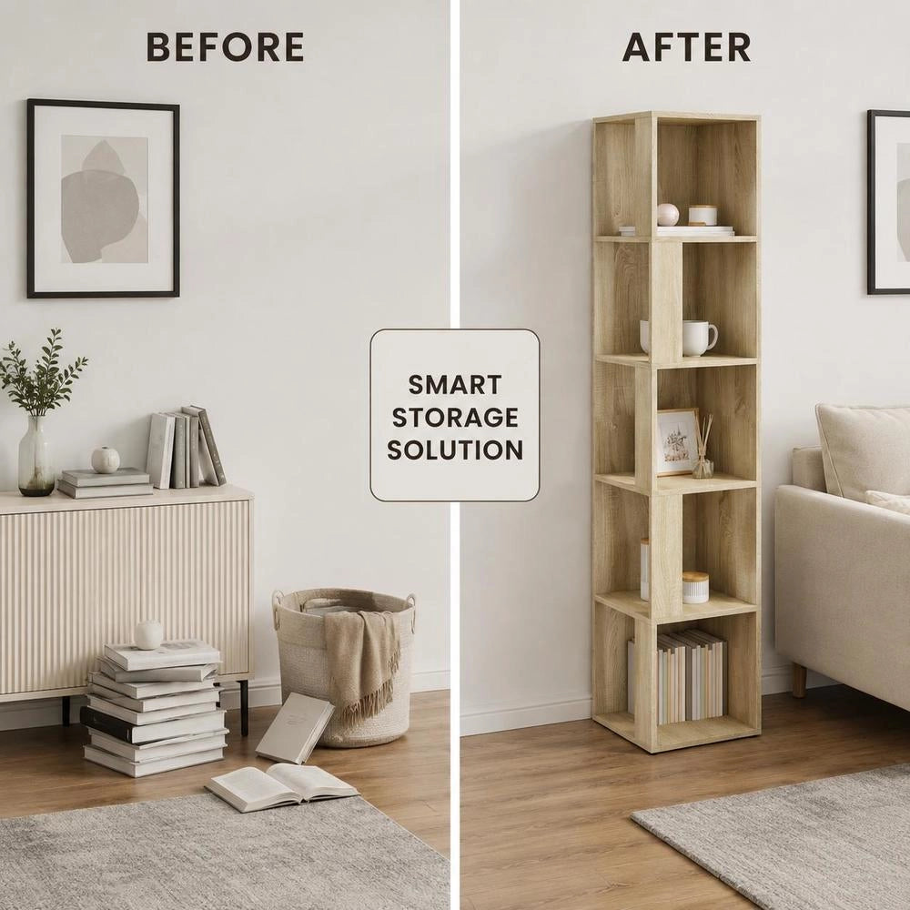 Corner Shelf Sonoma Oak 33x33x164.5 Cm Wood-based Material