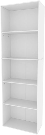 Libreria Bob, Bianco, 60 x 190 cm con 5 scomparti, per la conservazione e la presentazione di libri e raccoglitori