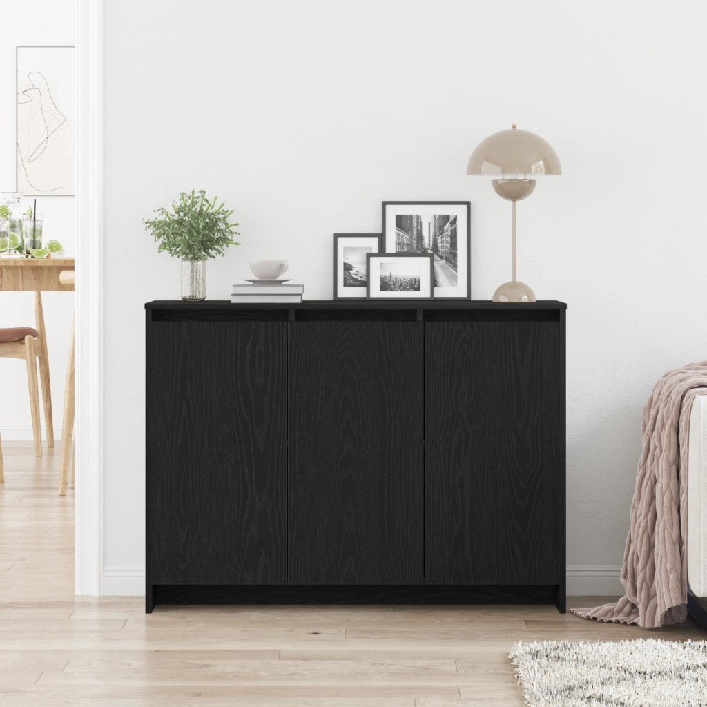 Mobile Nero Rovere 102x33x75 cm in Legno Ingenerizzato