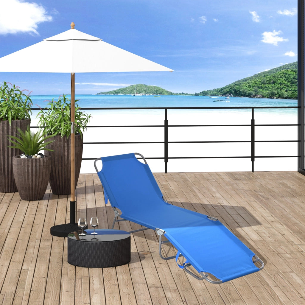 Sedia a sdraio pieghevole con schienale regolabile ¨C zephmum ¨C 187x55x24 cm blu