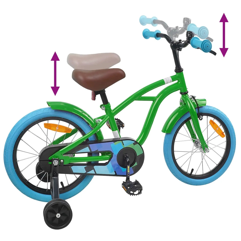 Bicicletta per Bambini 16 Pollici per bambini di 4-6 anni Verde 42009325