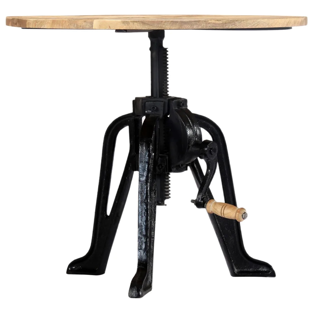 Tavolino | Tavolo laterale 60x(46-63) cm in Legno Massello di Mango e Ghisa