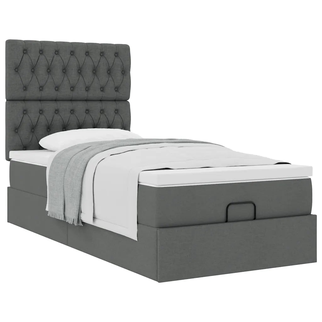 Struttura Letto Pouf con Materasso 180x200 cm in Tessuto 3313196