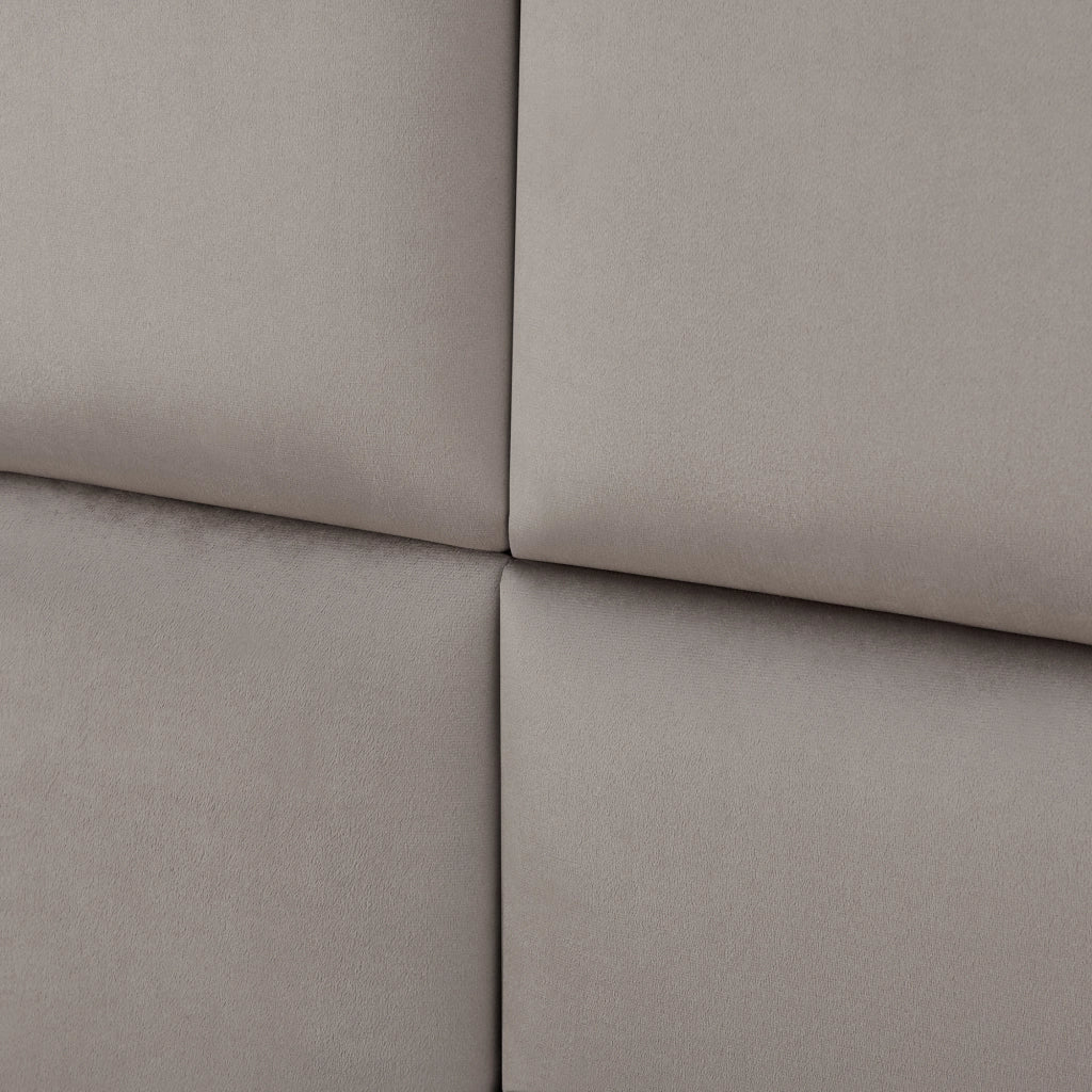 Set Carpino di 4 Pannelli Murali Imbottiti Rivestiti in Tessuto Velluto Grigio Chiaro 30x30 cm [neu.haus]