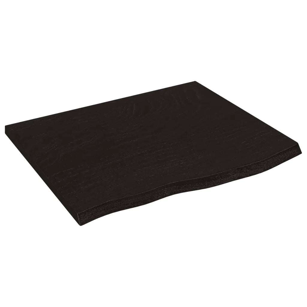 Piano Tavolo | Superficie Tavolo | Piano Scrivania Marrone Scuro 60x50x2cm Rovere Massello Trattato
