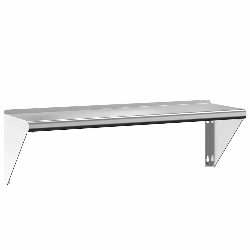 Mensola a Muro | Mensola a parete 100x30x31 cm Argento in Acciaio Inossidabile