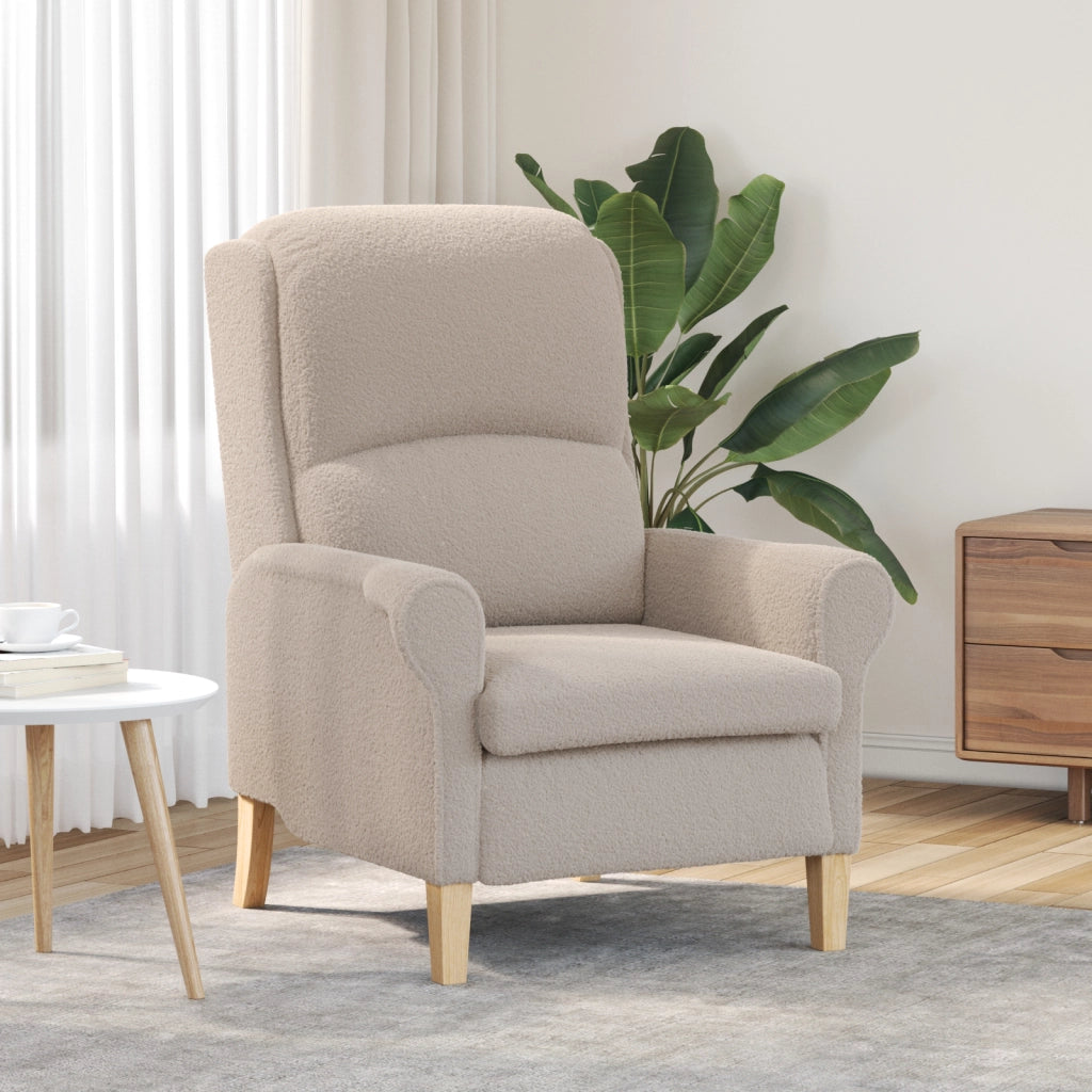 Poltrona Ergonomica Grigio chiaro Poliestere, Legno Standard