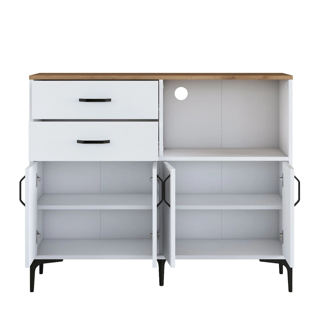 Madia Cavriana, Credenza 2 Cassetti, 120x40x99h cm Bianco