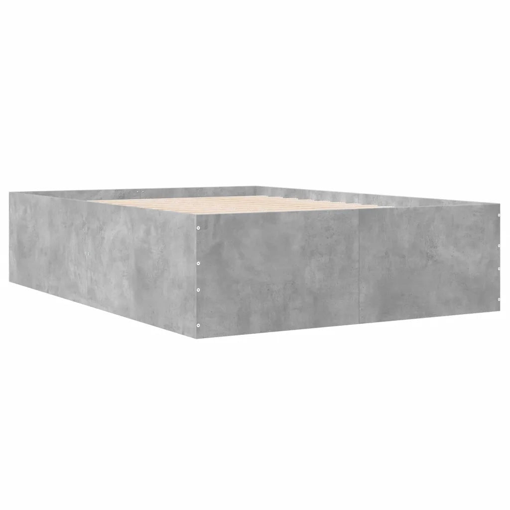 Letto matrimoniale | Letto per adulti | Giroletto Grigio Cemento 120x190 cm in Legno Multistrato