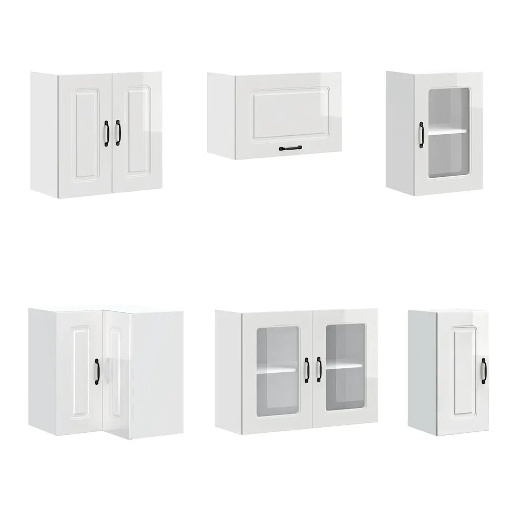 Set Mobili da Cucina 11 pz Kalmar Bianchi Lucido in Truciolato 3314883