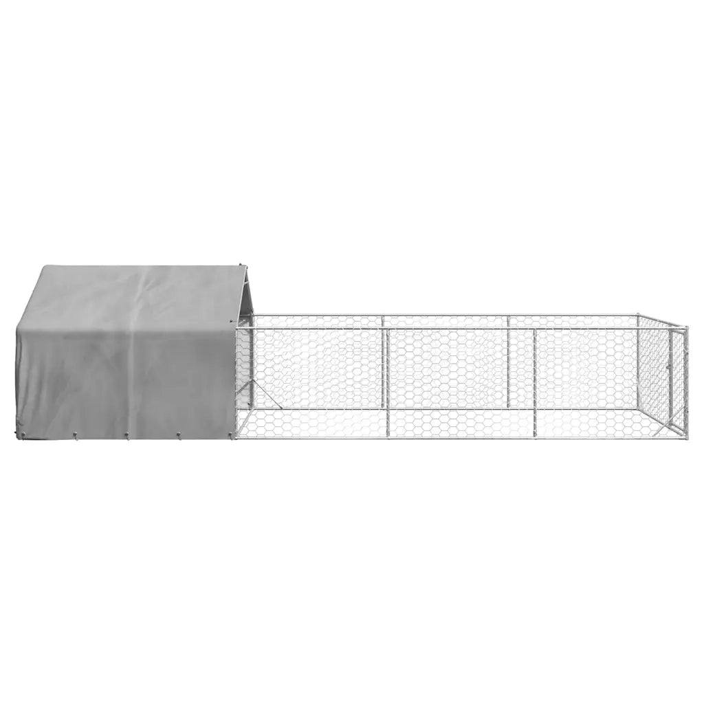 Cuccia per Cani da Esterno con Recinto 7x2x1,5m Acciaio Zincato 3329237