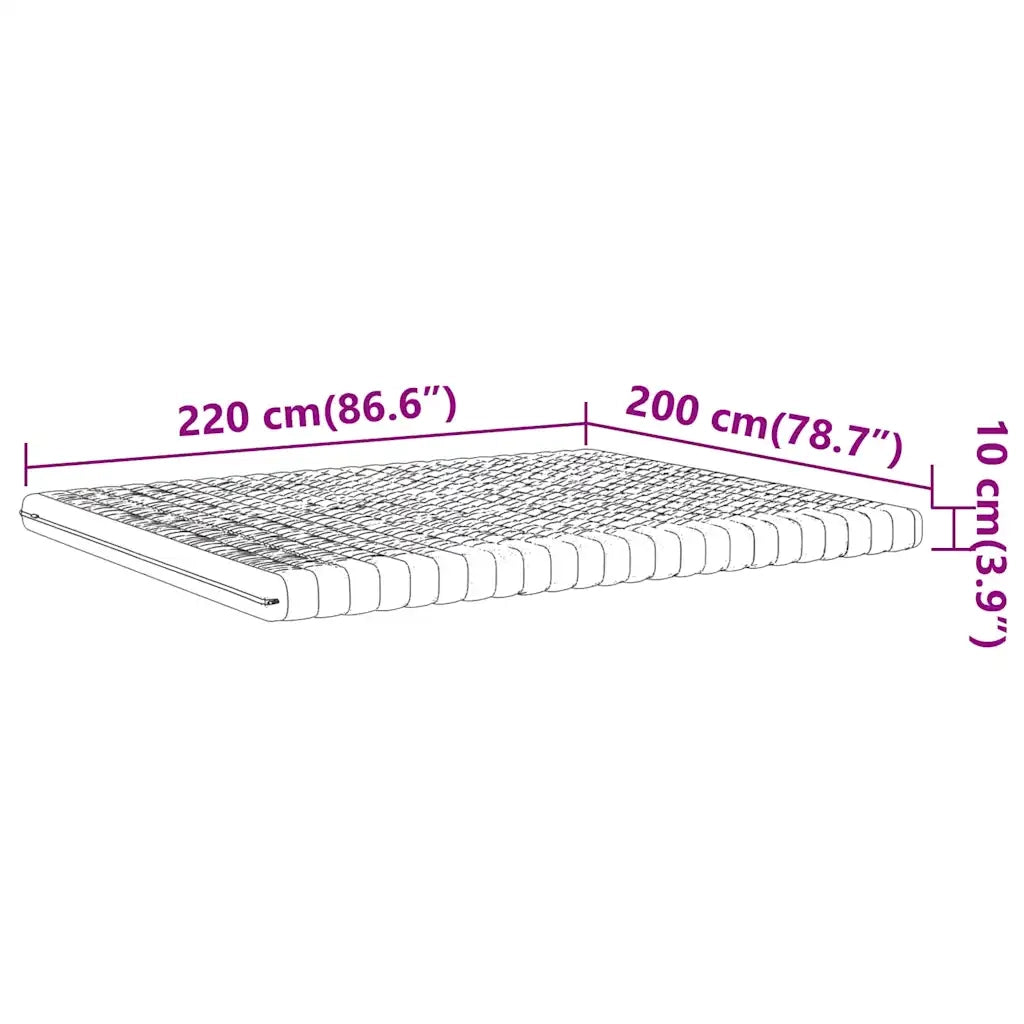 Materasso in Schiuma-Materasso per Letto Bianco 200x220 cm 7 Zone Durezza 20 ILD