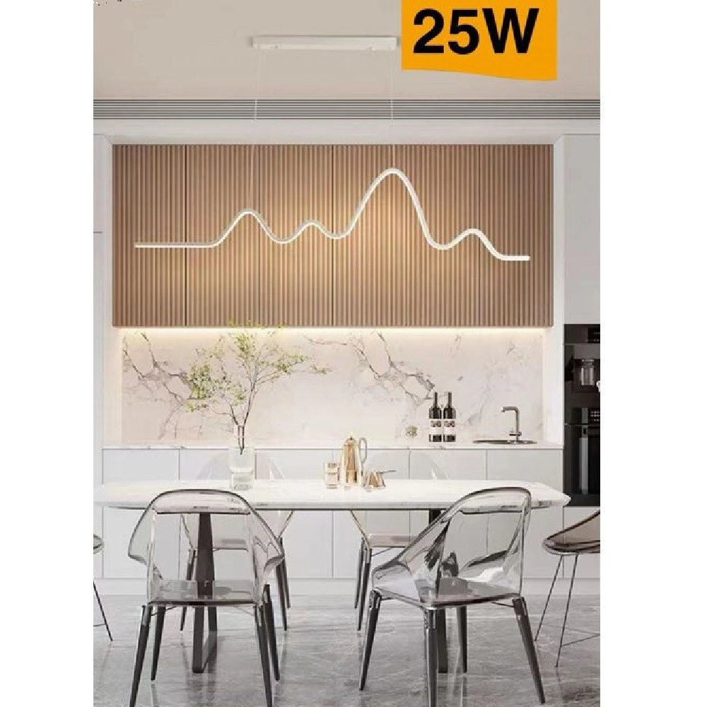 Trade Shop - Lampadario Sospensione Led Moderno Onda Sfalsata 25w Luce 6500k 3000k 4000k B73b -