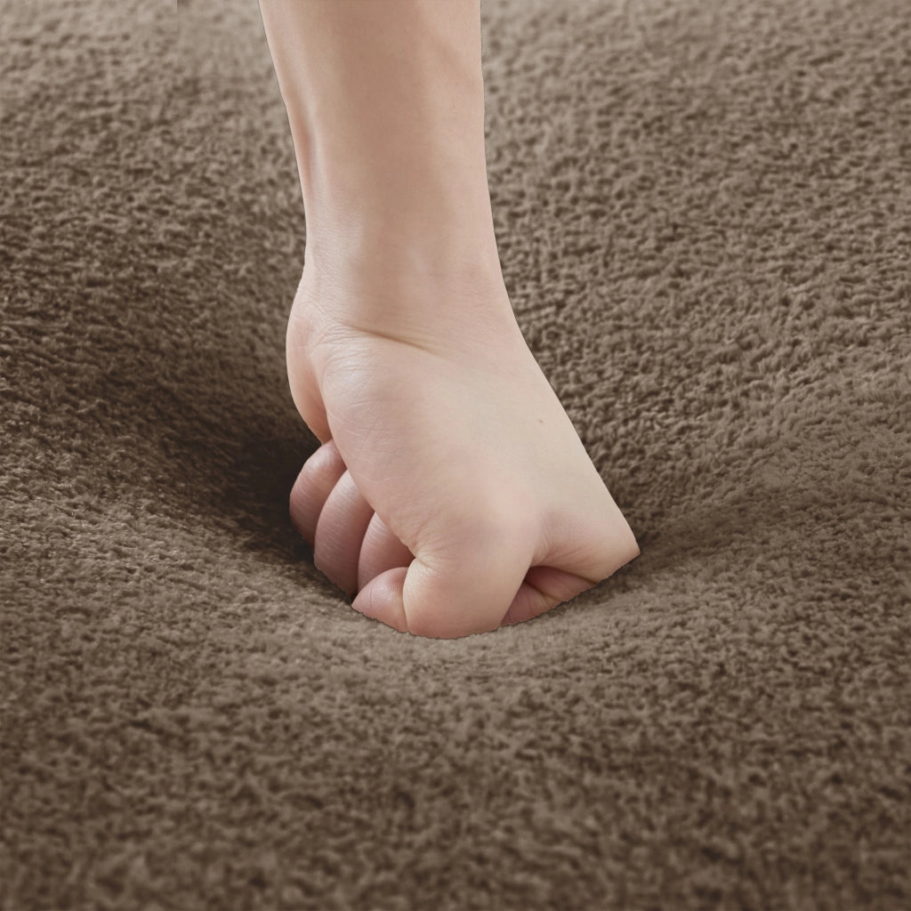 Divano modulare angolare 4 posti senza struttura interna con pouf collegabile e braccioli mobili in velluto marrone