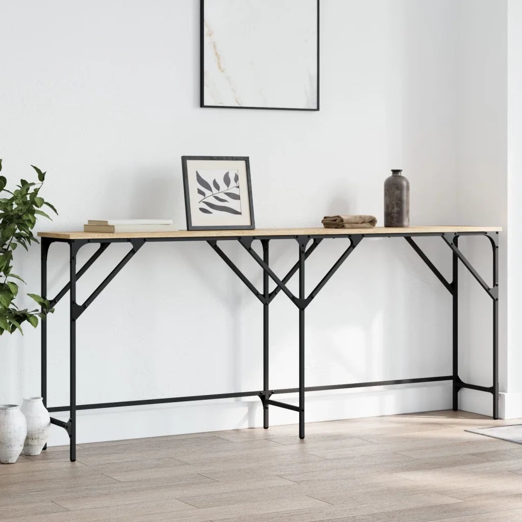 vidaXL Tavolo Consolle Rovere Sonoma 180x29x75 cm in Legno Multistrato
