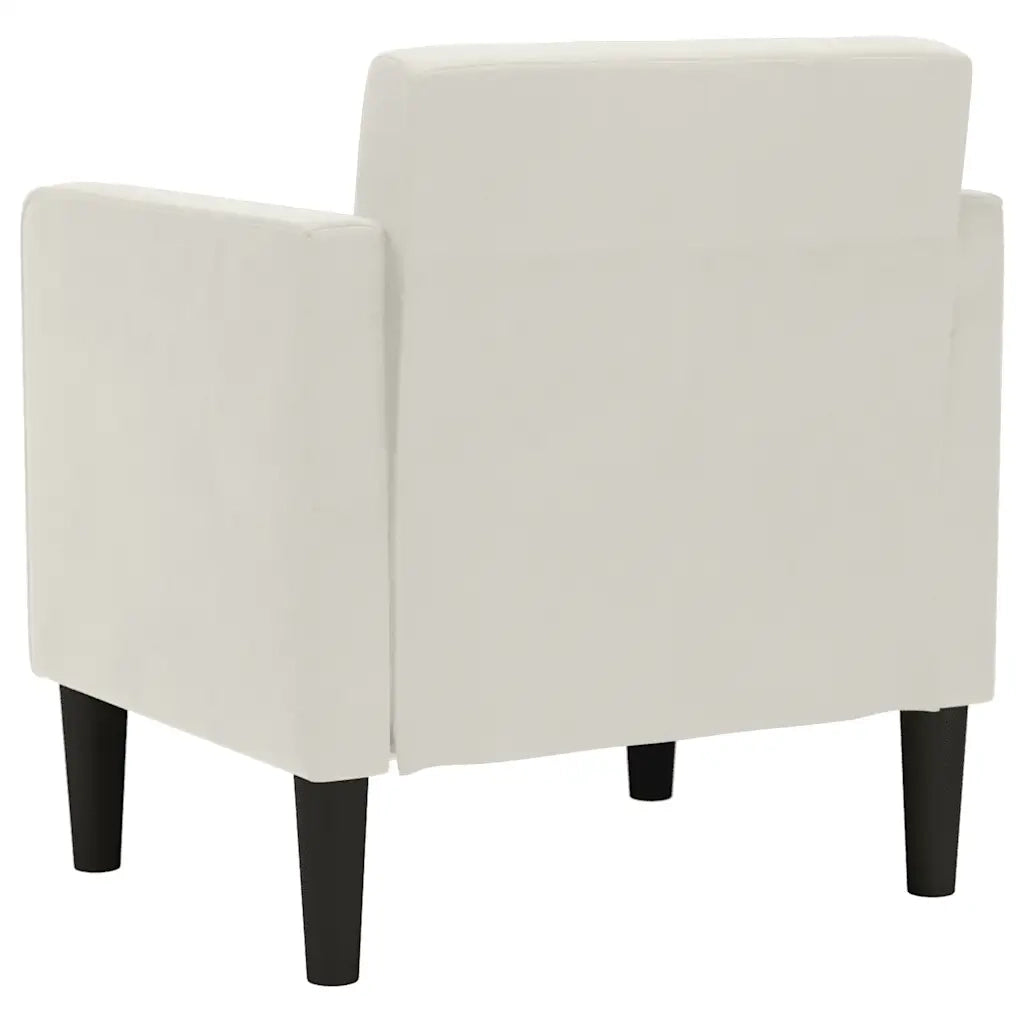vidaXL Divano Sedia con Braccioli Crema 53 cm in Velluto
