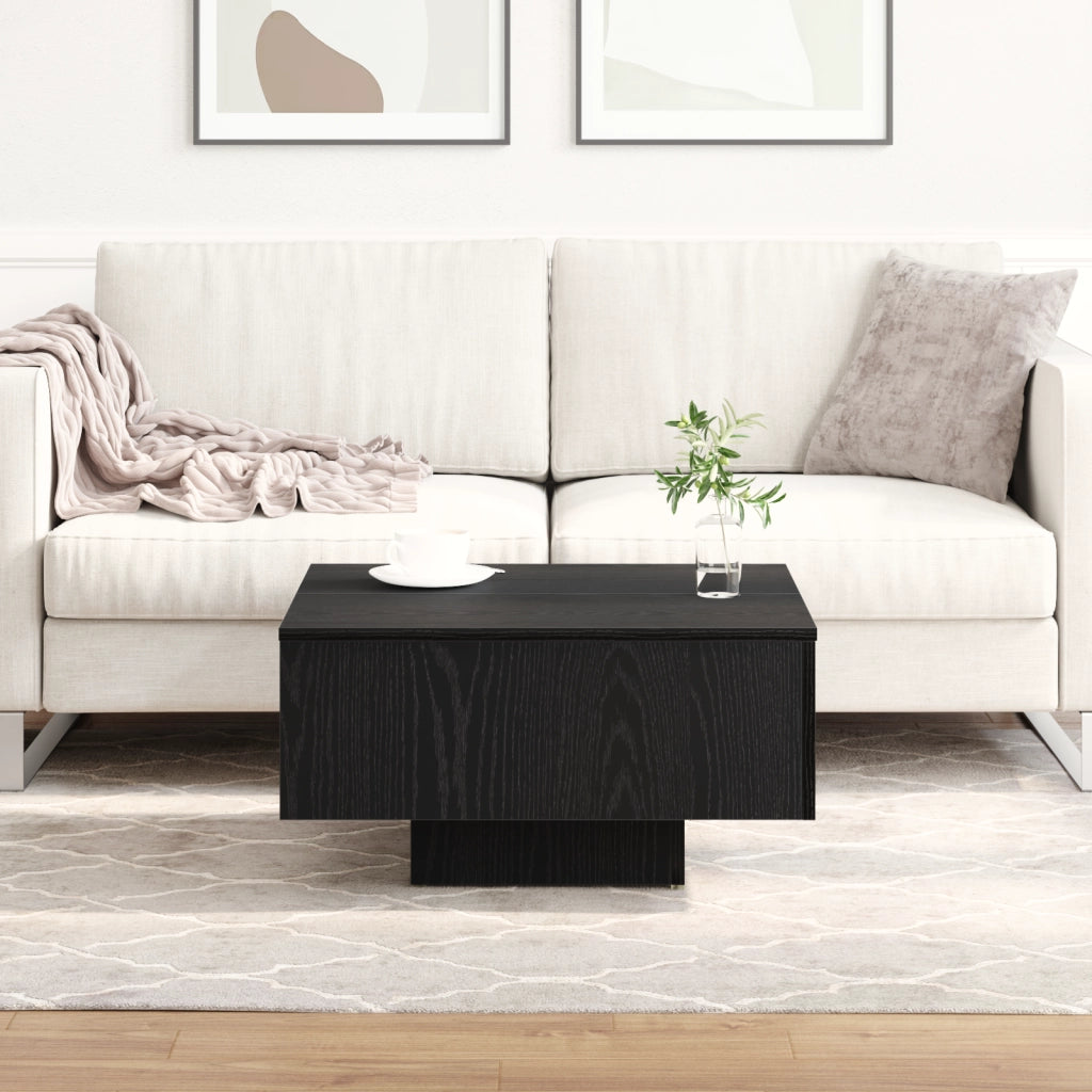 Tavolino da caffÃ¨  Nero Rovere 60x60x31,5 cm in legno ingegnerizzato